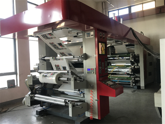 six colors central drum  flexo printing machine